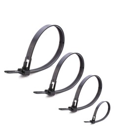 Helonge Reusable Zip Ties, 100 Pcs Assorted Fastening Cable Zip Ties 6" 8" 10" 12" Four Length Heavy Duty Nylon Self Locking Wire Ties