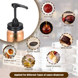 Bokon 10 Pack Mason Jar Syrup Dispenser Pump Lids Coffee Syrup Dispenser for Regular Mouth Mason Jar Rustproof Plastic Pump for Syrup, Honey, Liquid Condiments, Ketchup, Coffee Syrup