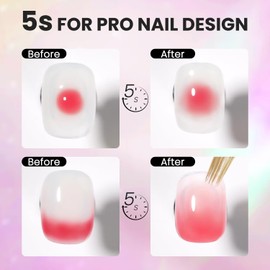 Lavender Violets 2pcs 15ml Blooming Gel Set Clear UV LED Blossom Gel Polish for Spreading Effect Marble Natural Stone Watercolor Floral Print DIY Nail Art Design Manicure Gift for Women A106x2