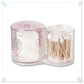 Ella Ettennel 2 Cotton Pad Case Q-Tip Organizer Antique Container Decorative Box
