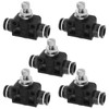 Micro Traders 5pcs 8mm Tube OD Air Flow Control Valve Union Pneumatic Speed Control Flow Controller Throttle Valve Speed Control Valve Push to Connect Fitting