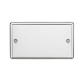 Knightsbridge CL86PC 2G Blanking Plate - Rounded Edge Polished Chrome