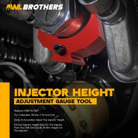 AWL Brothers 9U-7227 Injector Height Adjustment Gauge Tool & J-38587-A Engine Barring Socket, Engine Turning Tool for Caterpillar 3406E, C15, C16 and CAT Series