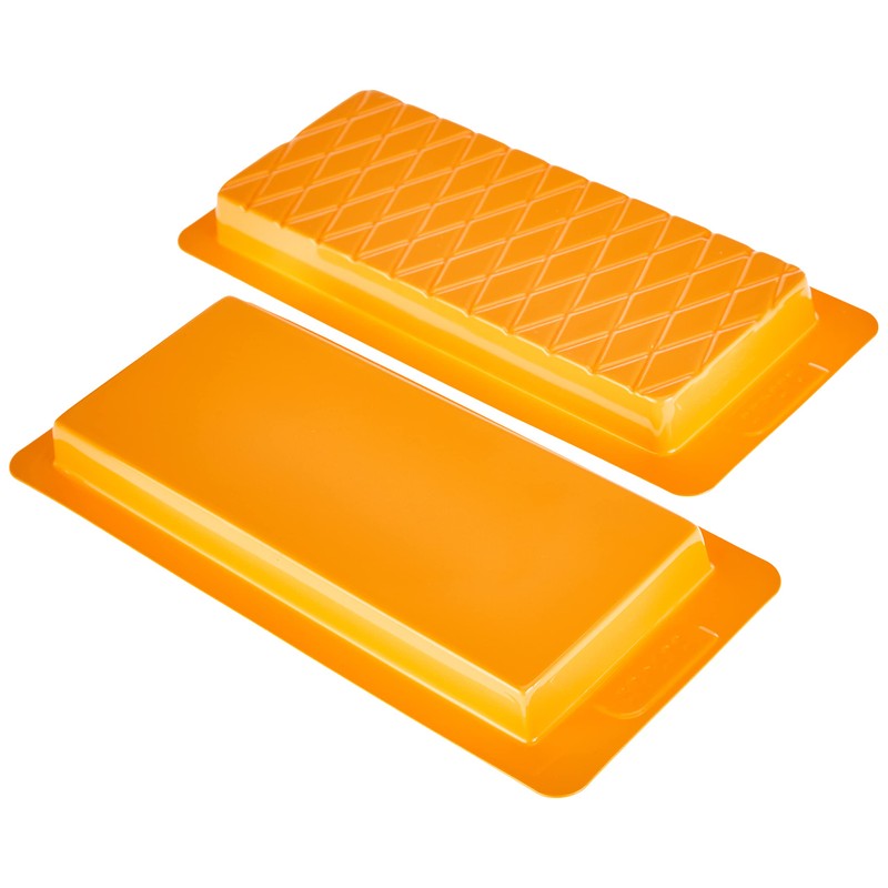 IBILI Set 2 MOLDES TURRON LISO+ROMBOS, Stainless Steel, orange, 23