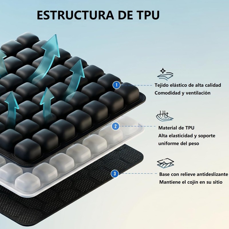 Cojín inflable para avión DMAÓ – Soporte 3D, hasta 150