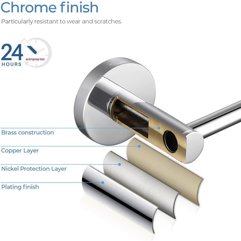 KIBI Circular 10-Inch Bathroom Towel Bar – Solid Brass Construction,