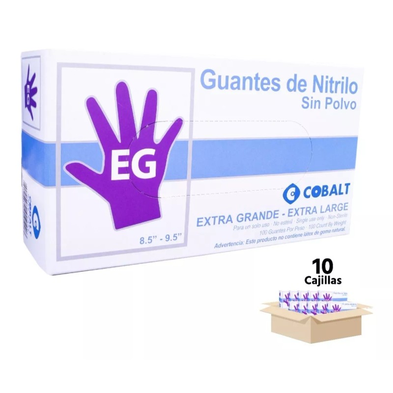 Cormedic Guantes 100 % Nitrilo Sin Polvo 10 Cajas /100