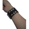 Making up Mens Black Genuine Leather Cuff Bracelet Adjustable 3