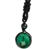 Nupuyai Green Tiger's Eye Round Gemstone Bead Pendant Necklace for