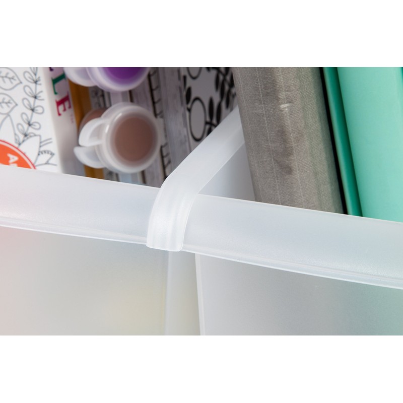 IRIS USA Plastic Book Bin Magazine Holder, 8-Pack, Vertical Standing