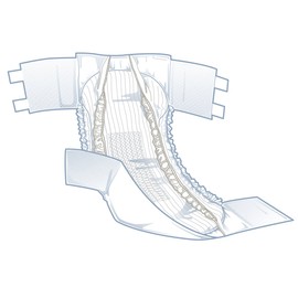 FitRight Plus Adult Diapers, Disposable Incontinence Briefs with Tabs, Moderate Absorbency, X-Large, 57"-66", 4 packs of 20 (80 total)