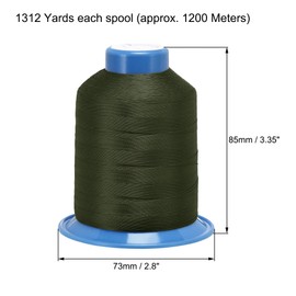 sourcing map Bonded Polyester Sewing Thread Extra Strong 1312 Yards 210D/0.32mm Upholstery Thread for Manual and Machine Sews (Dark Green)