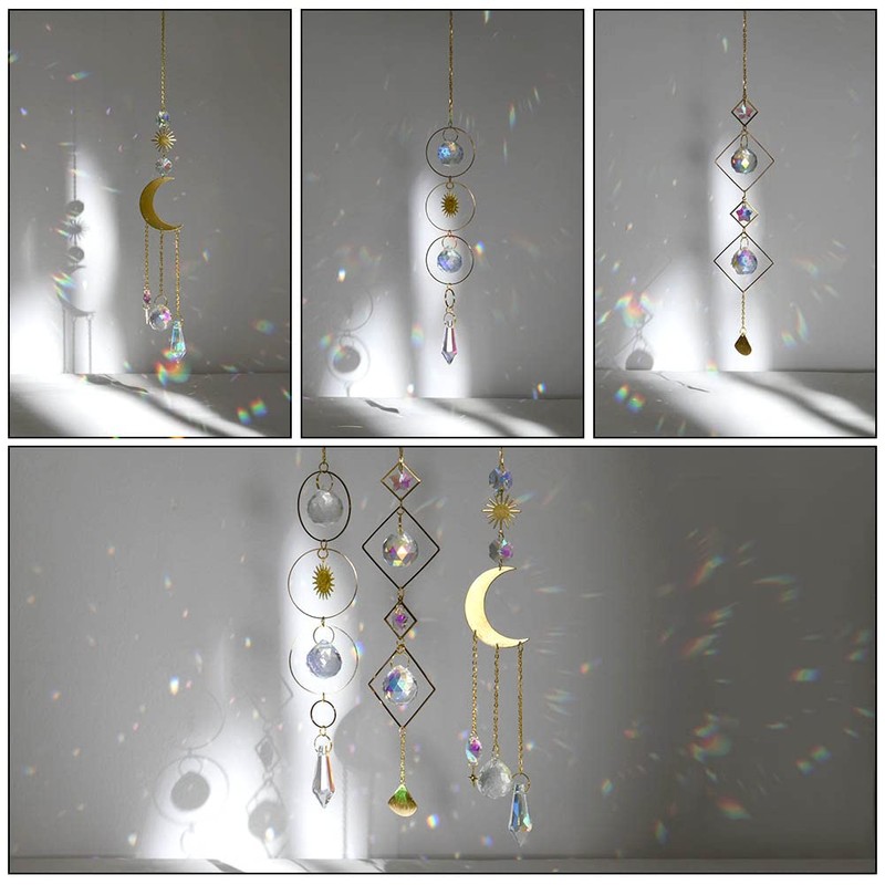 OFFCUP Crystal Suncatchers, 3pcs Rainbow Prism Suncatcher, Sun Catchers Rainbow