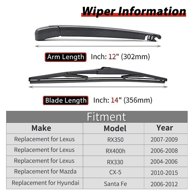 Replacement for 2004-2009 Lexus RX350 RX330 RX400h, Rear Windshield Back