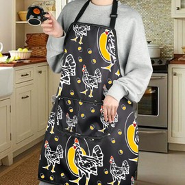 G2TUP Family TV Show Inspired Gift Chicken Design Apron With Pockets 90s Television Lover Kitchen Gift 90s Sitcom Fans Gift (Chicken Design A)