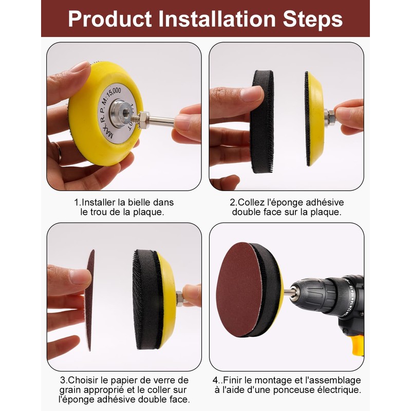 Cexovo Sanding Discs Pad 128 Pieces Sanding Discs Pad Kit
