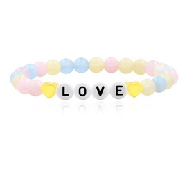 Tobestu Love Bracelets for Women - 6mm Candy Color Matte Agate Beaded Bracelet Ideal for Valentine's Day Anniversary YA5152