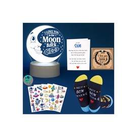 JoycuFF Valentines Birthday Gifts for Son, Christmas Cool Gifts for 4 5 6 7 8 9 Year Old Teen Boys Night Light Son Unique Gift Basket Set of 5