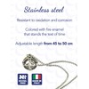 inSCINTILLE Windrose Necklace Men's Stainless Steel Nautical Pendant Adjustable Length