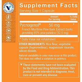 The Vitamin Shoppe Pycnogenol 50mg Antioxidant That Supports Cardiovascular, (90 Capsules)