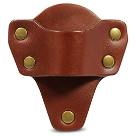 American Bench Craft Tactical Leather Flashlight Holster, Flashlight Holder, Tactical Flashlight Belt Holster, fits Maglite Mag-Tac CR123, Streamlight PolyTac 88850, Fenix PD35 and More (Brown)