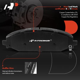 A-Premium Front Ceramic Disc Brake Pads Set Compatible with Select Ram and Jeep Models - 1500 2019-2022, Wagoneer 2022, 4 Pcs