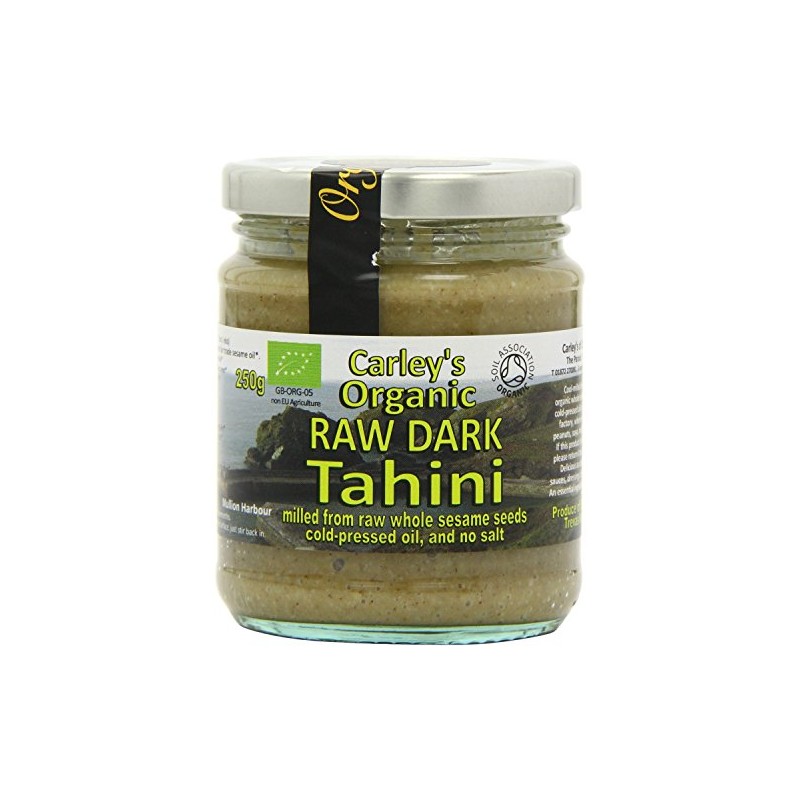 6 Pack of Carley's Organic Raw Dark Tahini 250 g