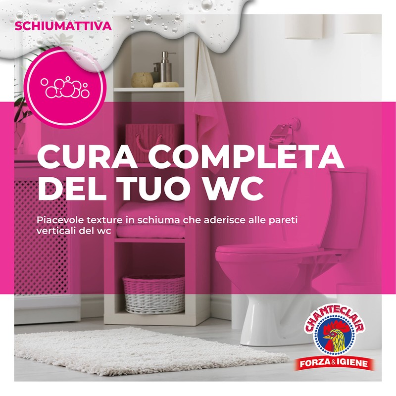 Chanteclair - WC Schiumattiva con Candeggina - Pulisce e Igienizza,