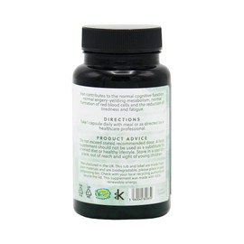 Iron (bisglycinate) Capsules | 20mg Iron (bisglycinate) per Capsule | 60 Vegan Capsules | Chelated Iron for Better Absorption | with Vitamin C | G&G Vitamins