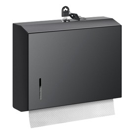 Wall Mounte Commercial Paper Towel Dispensers, 10.4" L x 3.3" D x 8.3" H, Stainless Steel C-Fold Multifold Hand Paper Tissue Holder with Lock