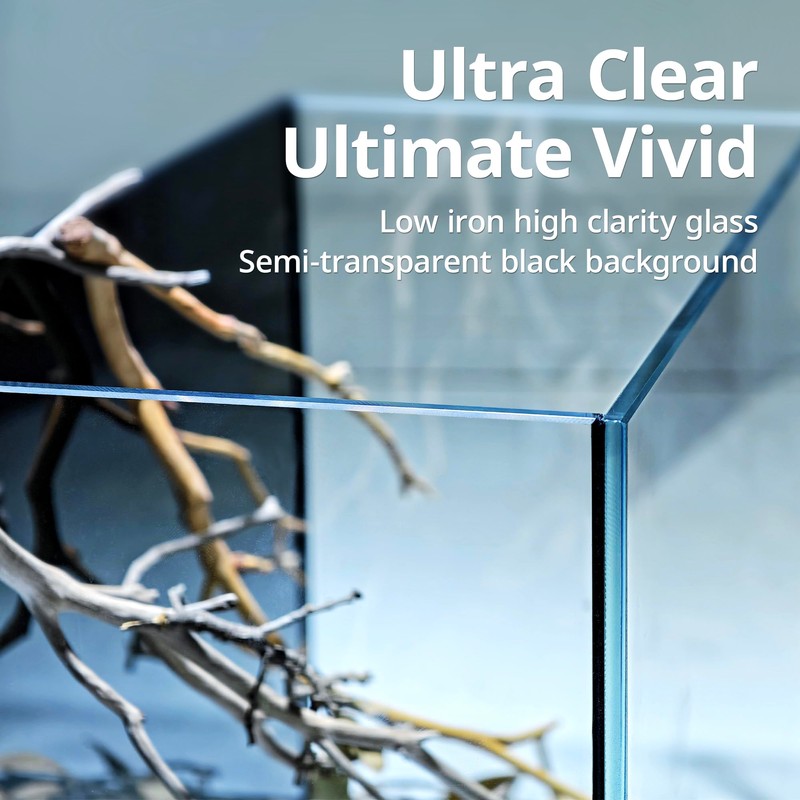 NICREW 2.5 Gallon Nano Nature Aquarium Kit, Ultra-Clear Rimless Desktop