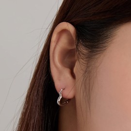 BISAER 925 Sterling Silver Love Heart Hoop Earrings for Teen Girls Small Sleeper Tragus Heart Hoop Earrings for Women Cartilage Jewelry Gifts