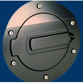 SilverHorse Racing SHR Tru-Billet Brushed Black Anodized Fuel Door for 2005-2009 Mustang