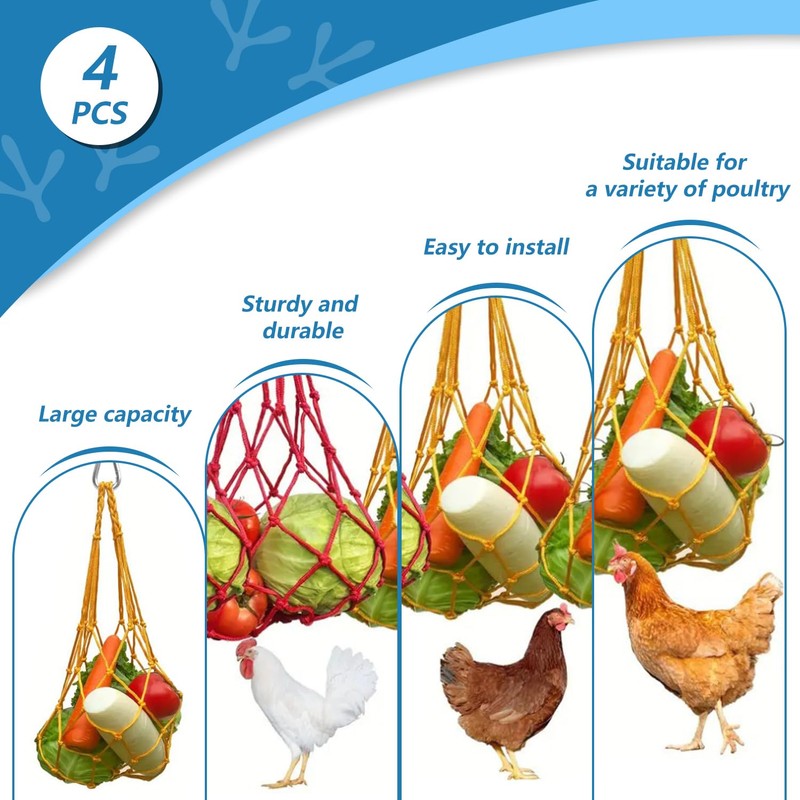Chicken Vegetable String Bag ，Chicken Vegetable Hanging Feeder, Chicken Toy