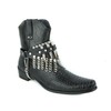 Punkaddict Boot Chain Strap Biker Western Boots Silver Chains Leather