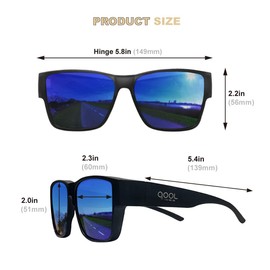 QOOL TIMES Living out your 45 HD Polarized Fit Over XL Square Sunglasses Lightweight men Women