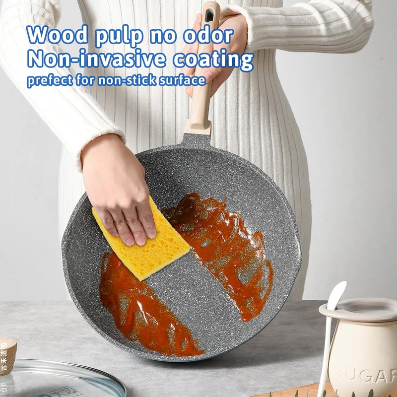 Multi-Use Cellulose Kitchen Sponges Compressed Cellulose Sponges, Non-Scratch, Dish Sponge