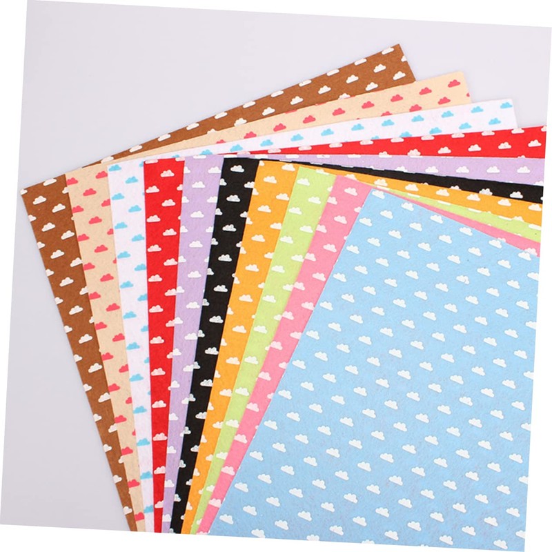 IWOWHERO 20Pcs DIY Nonwoven Fabric Cloud Pattern Felt Sheets Safe