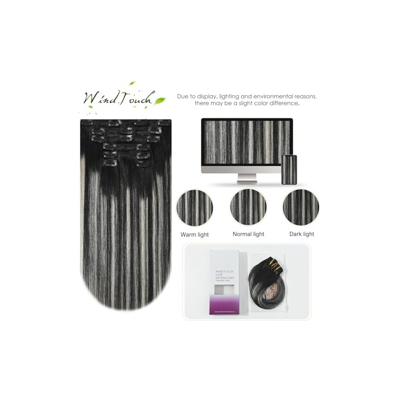 WindTouch Extensiones de Cabello con Clip Extensiones de Cabello Humano