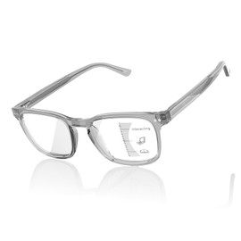 DEHOTRE Progressive Multifocus Reading Glasses No Line Bifocal Blue Light Blocking Readers for Men Metal Spring Hinge Eyeglasses Near Workspace Grey 1.25