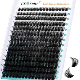 GEMERRY 100D Lash Clusters D Curl 280pcs Cluster Lashes DIY Lash Extensions Eyelash Clusters Volume Lash Extensions Thick Soft Lashes Eyelash Extensions DIY at Home (100D,8-16mm)