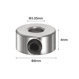 sourcing map Set of 10 Screw Collars 3.05mm Bore Wave Collar, 8mm Outer Diameter, 4mm Width, Landing Flap Stop Wheel Collar
