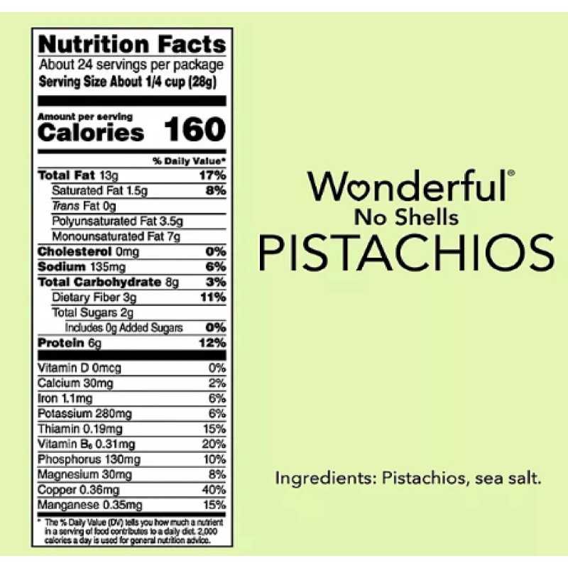 Wonderful Shelled Roasted Salted Pistachios, 24 oz.