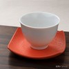 Ceramic Tea Holder (Square, Orange), W 3.5 x H 0.8