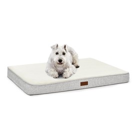Deconovo Orthopedic Dog Bed with Anti-Slip Mat Design Removable Washable Cover Foam Pet Bed Mat, Pet Sleeping Mattress for Large, Medium, Small Dogs, 30x20x3 Inch, White