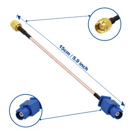 Bingfu Car GPS Antenna Adapter Cable SMA Male to Fakra C Male Coaxial Cable 15 cm for Vehicle Truck SUV Car Stereo Head Unit GPS Navigation Receiver System GPS Tracker Modem