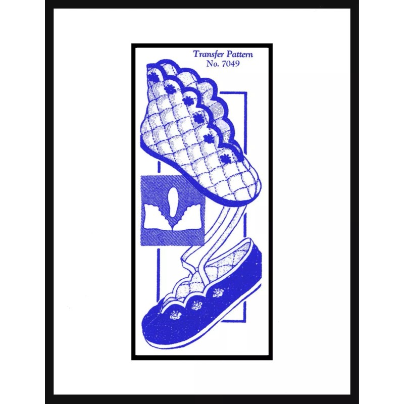 Mail Order #7049 Fabric Pattern Ballet or Boot Style SLIPPERS