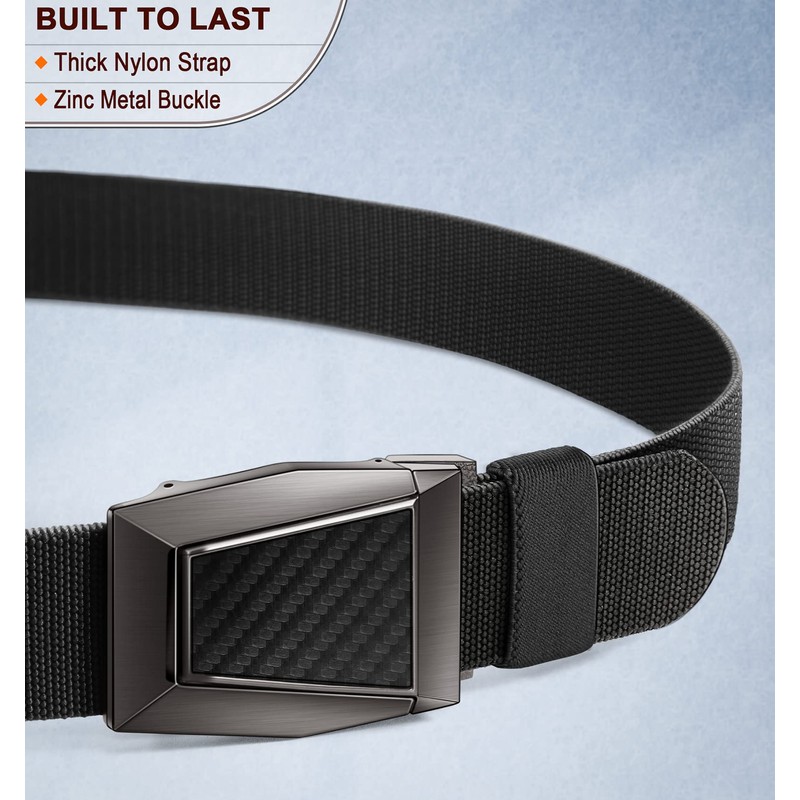Tactical Belt for Men,BULLIANT Men Stretch Nylon Web Gift Belt