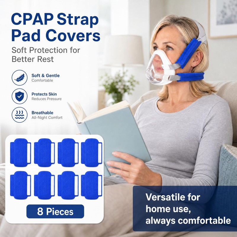 8 Pack CPAP Strap Covers - Soft Fleece Headgear Cushions