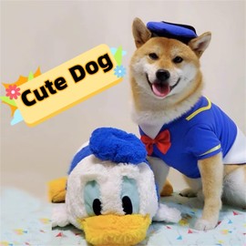 zhendehenziyou Dog Costume, Cat Costume, Donald Duck Cosplay, Pet Clothes, Cute Cloth, Funny Costume for Small Dog, Cat, Teddy, Ragdoll Cat, British Shorthair, Pitbull, Corgi, Shiba Inu (X-Large)